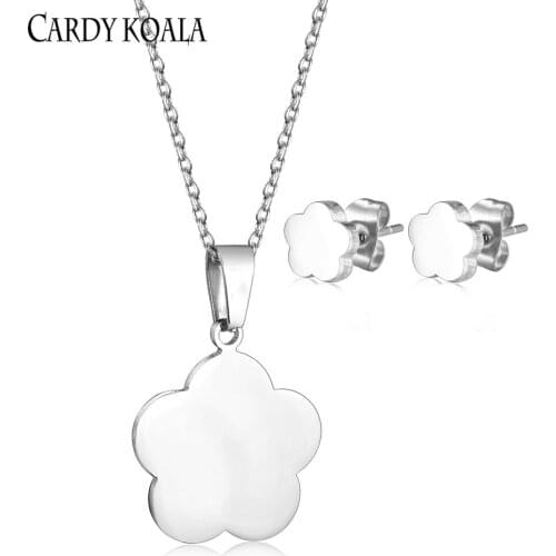 Cardy koala 316L Stainless Steel Necklace Earrings Set Ornament woman Necklace Earrings Set Free Shipping