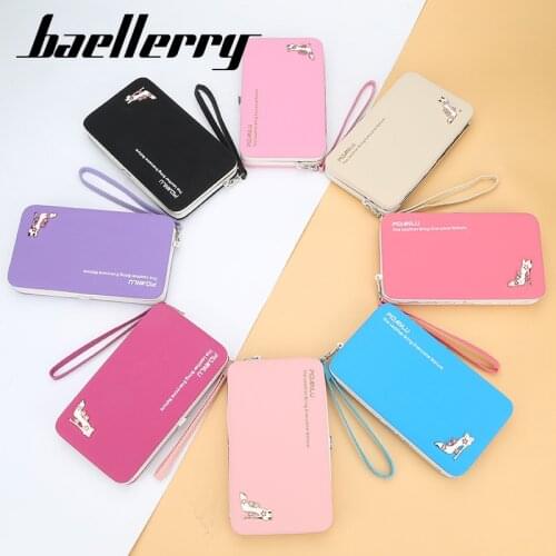 Baellerry Luxury Brand Leather Women Wallets Long Zipper Coin Purses Design Clutch Phone Pocket Female Money Credit Card Holder