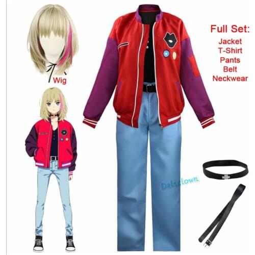 Anime WONDER EGG PRIORITY Kawai Rika Cosplay Jacket Coat T Shirt Pants Wig Full Set Outfit Uniform Women Halloween Party Costume