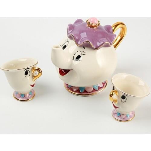Beauty and beast teapot gold-plated teapot Japanese version tea pot wife Archie cup ceramic mug set pot