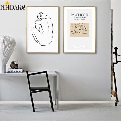 Matisse Simple Fashion Modern Vogue Sketch Figures Style Home Decoration Paintings Poster and Prints Canvas Art Wall Picture Art