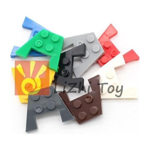 Moc Brick 48183 Wedge Plate 3 x 4 with Stud Notches DIY Enlighten Building Blocks Block Bricks Compatible