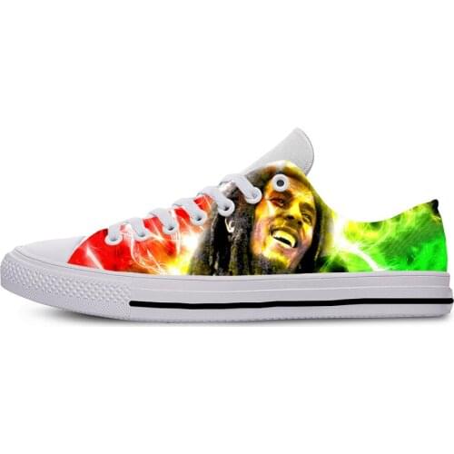 Customized Robert Nesta Marley Images Men and Woman Casual Canvas Shoes Rock Style Women Breathable Custom Shoes