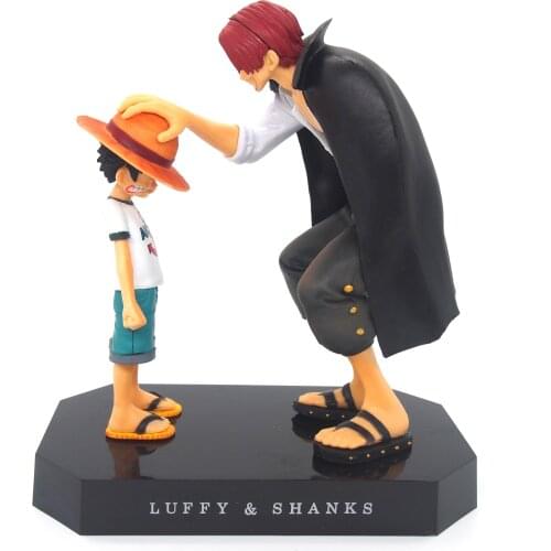 One Piece 15cm Anime Four Emperors Shanks Straw Hat Luffy PVC Action Figure Going Merry Doll Collectible Model Doll Toy Figurine
