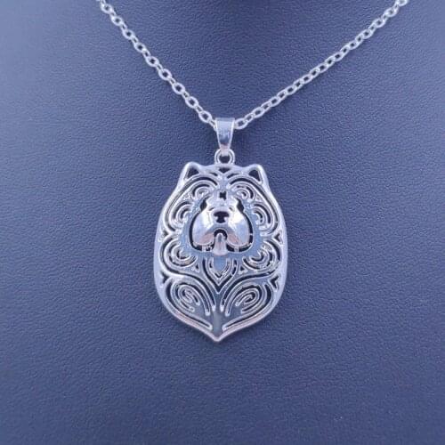 Chow Chow Dog Animal Pendant Necklace Gold Silver Plated Jewelry For Women Male Female Ladies Punk Cute Cartoon AKC N159