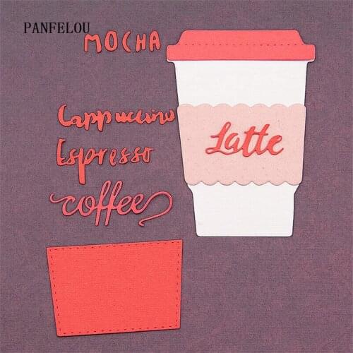 PANFELOU Coffee cup puzzle Scrapbooking DIY Halloween Embossing mould card paper die stencils punch Metal cut dies cutting