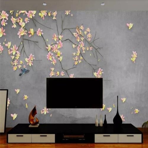 Custom wallpaper modern minimalist peach landscape water background wall painting waterproof quality material
