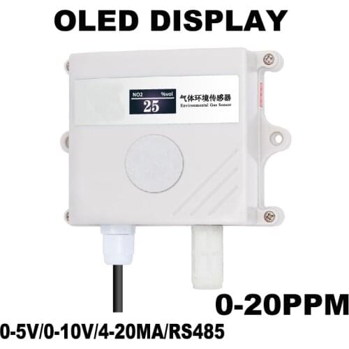 With Display RS485 NO2 sensor Module NO2 Transmitter Detector Gas Sensor 0-20PPM/2000PPM NO2 0-5V/0-10V/4-20MA 485 protocol