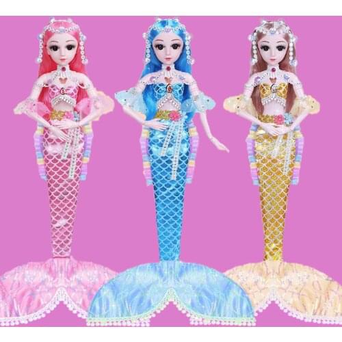BJD Doll,Mermaid Dolls 60cm Fashion Dolls 18 Ball Jointed Dolls with Clothes Outfit Shoes Wig Hair Makeup Best Gift for Girls