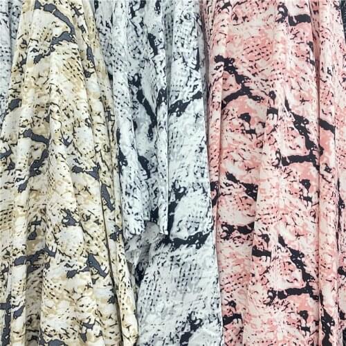 Snake Dress Stretchy Chiffon Animal Skin Print Fabric DIY Clothing Material Sewing Accessory