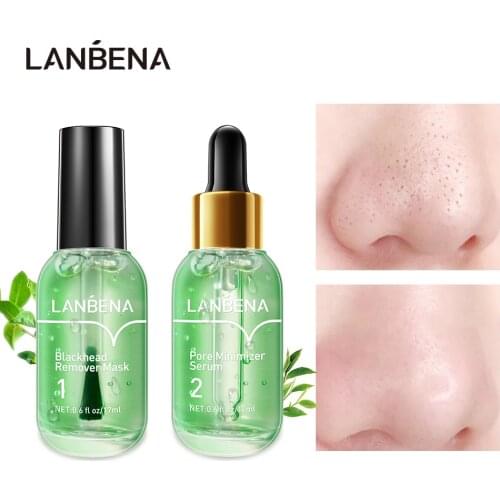 LANBENA Face Serum Blackhead Remover Deep Cleaning Shrinking Pore Acne Treatment Smoothing Firming Skin Care Essence Beauty Set