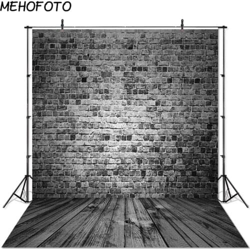 MEHOFOTO Dark Gray Wall Photography Backdrop Retro Black Brick Wall Portrait Head Shots Photobooth Photo Background Studio Props