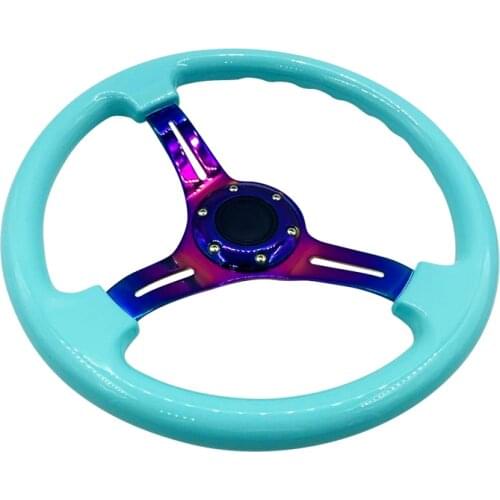 ABS Universal NEO Chrome Car Sport Steering Wheel With Logo 14Inch 350mm Auto Racing Steering wheels Deep Drifting Multiple
