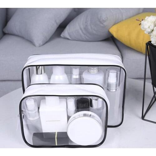 Waterproof Transparent PVC Cosmetic Bags Women Bath Make Up Case Pouch Wash Toiletry Bags Travel Organizer Case Storage Kit