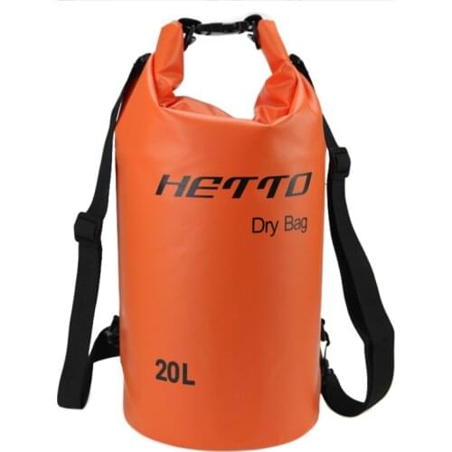 HETTO 20L PVC Waterproof Surfing Bag Swimming Dry Backapck for Diving River Trekking Canoeing Boating Aquatic Sports