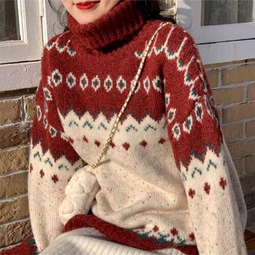 2021 Spring Winter New Women Sweater Japanese Fashion Pullover Korean Knitted Striped Oversized Harajuku Vintage O-Neck Tops