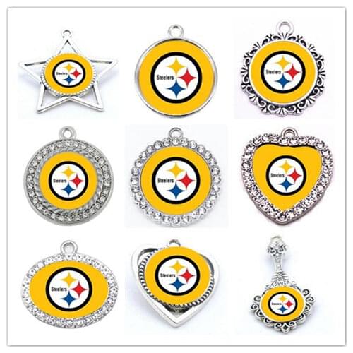 American League West Football Pittsburgh Team Steelers Pendant Charms for Bracelet Necklace Jewellery10pcs/lot