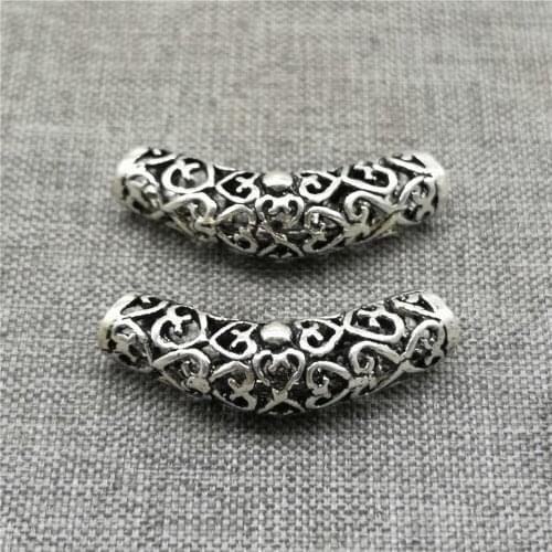 2 Pieces 925 Sterling Silver Hollow Love Heart Tube Beads for Bracelet