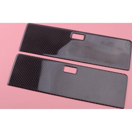 2Pcs Carbon Fiber Car Rear Seat Storage Box Sticker Trim Cover Fit for Nissan 350Z 2006-2009 with Navigation System and AMT