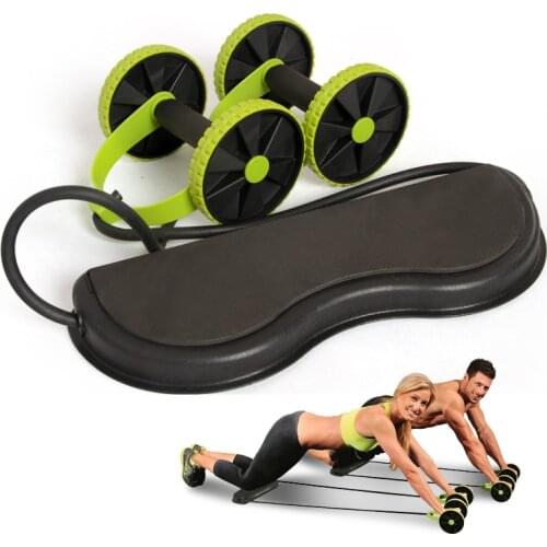 Wheel Ab Roller Double Muscle Trainer Wheel Abdominal Power resistance bands Gym Arm Waist Leg Training Fitness Exercise