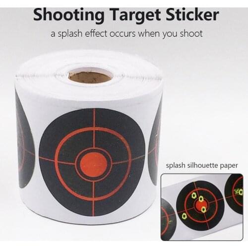 250/100 Roll Shooting Target Sticker 7.5cm Long Lasting Durable Shooting Accessories Bullseye Splashing Target Reactive Sticker