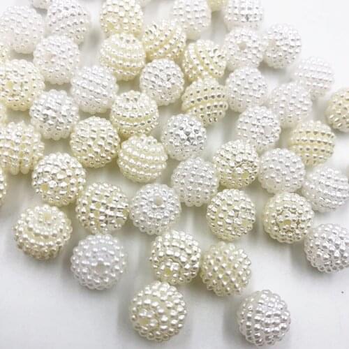 50PCS 10MM Mix White/Beige ABS Loose Beads DIY Jewelry Accessories