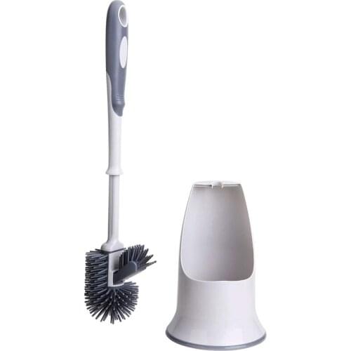 Promotion! Toilet Brush And Holder,Toilet Bowl Cleaning Brush Set,Under Rim Lip Brush And Storage Caddy For Bathroom