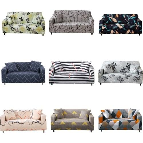 Lychee Floral Print Sofa Covers Stretch Couch Cover All-inclusive Elastic Slipcover for Living Room 1/2/3/4 Seater