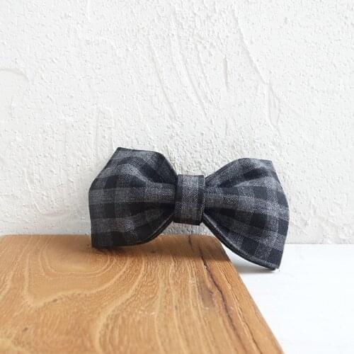 Black Grey Plaid Dog Bowtie Pet Collar Accessory Puppy Cat Pet Supplies Grooming Tools Dogs Dismountable Ornamental Bow Tie