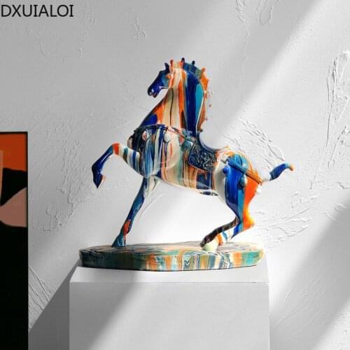 Nordic style home decoration accessories modern minimalist horse ornaments creative animal resin crafts holiday gifts