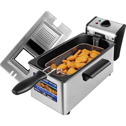 Electric Deep Fryer 3L French Frie Frying Machine Oven Hot Pot Fried Chicken Grill Adjustable Thermostat Kitchen Cooking