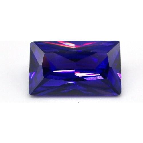 Factory Selling Stock Size 2x3--10x14mm Purple Color High Quality Rectangle Cut Cubic Zirconia 50pcs/Lot