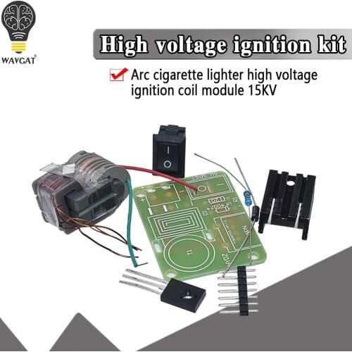 15KV High Frequency DC High Voltage Arc Ignition Generator Inverter Boost Step Up 18650 DIY Kit U Core Transformer Suite 3.7V