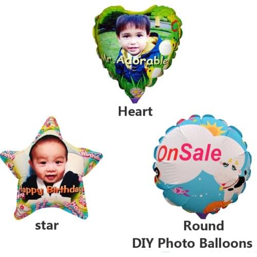 Hot selling A3 size Party Decoration DIY photo balloons with star/heart/round shapes 28cm