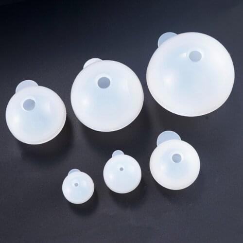 Round Ball Shape Silicone Mold DIY Crystal Drop Glue Wax Mold Soap Handmade Craft Decor Tool Pendant Ornaments Making Mould
