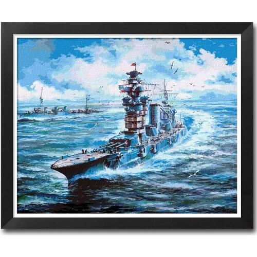 MaHuaf-A1417 DIY painting by numbers Tank World War II canvas painting hand painted digital wall art picture for home decor