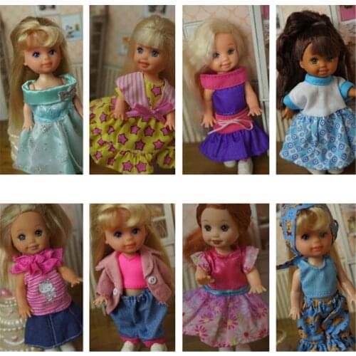 5 sets handmade Mini Kelly Mini Chelsea Doll Fashion Mixed style Dress for Doll