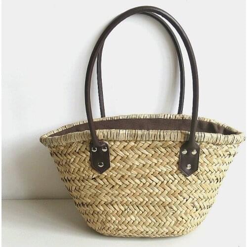 Fashion rattan women handbags wicker woven lady shoulder bags summer beach straw bag large capacity tote dot big baskets purses