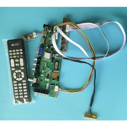 Kit For B154EW04 V3/B154EW04 V4 1 CCFL LCD TV VGA USB AV Digital HDMI Panel 30pin Controller board remote DVB-T 1280X800 15.4"