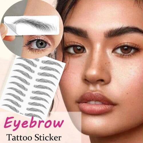 6D Hair-like Eye Brow Tattoo Stickers Water Transfer Eyebrows Sticker Waterproof Lasting Makeup Water-based Eye Brow Cosmetics