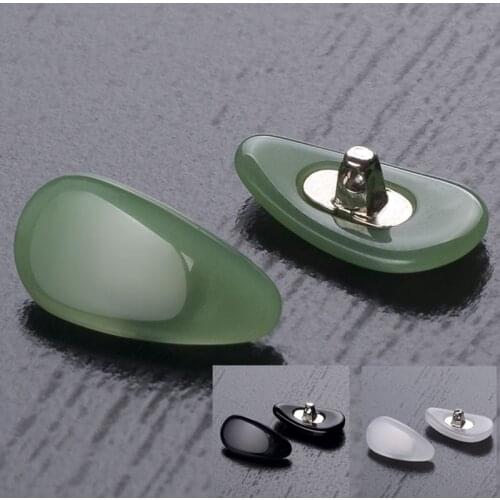 1 Pair Imitation Jade Screw Clamp Nose Pads Jade Porcelain Holds Anti Slip Black White Nose Pad For Glasses Eyeglasses Sunglass