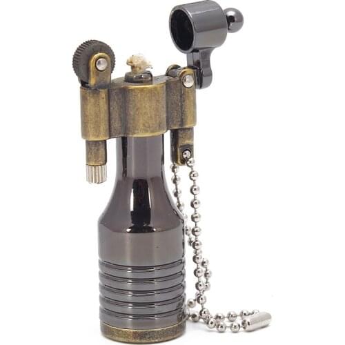 New Retro Bullet Free Fire Torch Lighter Flint Grinding Wheel Oil Lighter Key Chain Metal Cigar Cigarette Lighter Gadget For Man