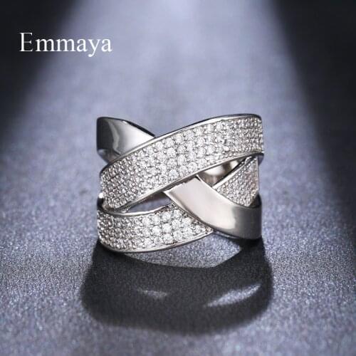 Emmaya New Trendy Cubic Zircon Cool Ring With Surronded Arrange Round Fashion Centre For Women In Party