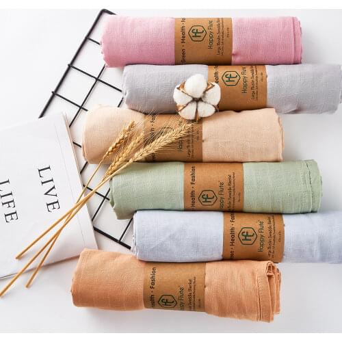 Happyflute Digital Print Bamboo Cotton Blankets Newborn Muslin Swaddle High Quality Baby Wrap