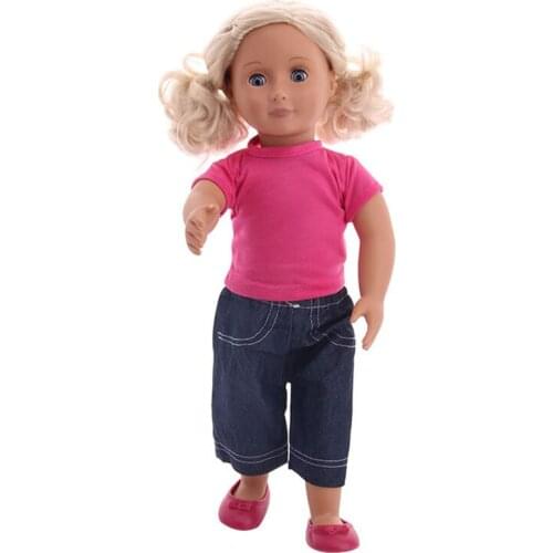 Old school Clothes for 18 inch doll T Shirts+Jean Pants [Doll&Shoes not included] bjd clothes boy girl doll accessories