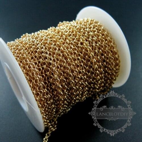 10cm/lot 2.25mm gold filled high quality color not tarnished rolo chain DIY necklace chain supplies findings 1315014