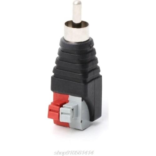 Speaker Wire A/V Cable to Male RCA Connector Adapter Jack Press Terminal F23 21 Dropshipping