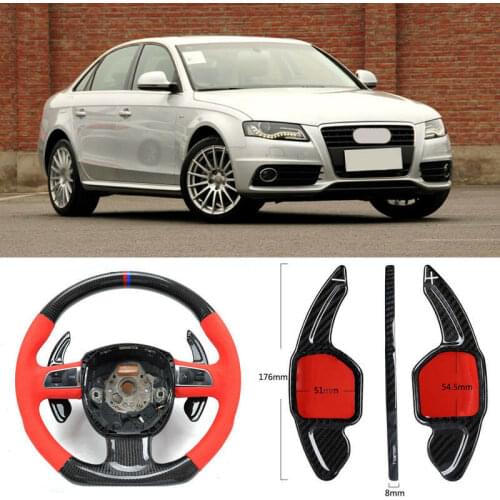 Carbon Fiber Gear DSG Steering Wheel Paddle Shifter Cover Fit For Audi A4 2009-2012