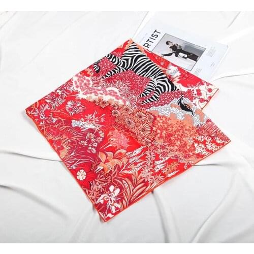 2019 new arrival fashion classic horse pattern 100% silk scarf colorful 90*90 cm women scarves lady free shipping