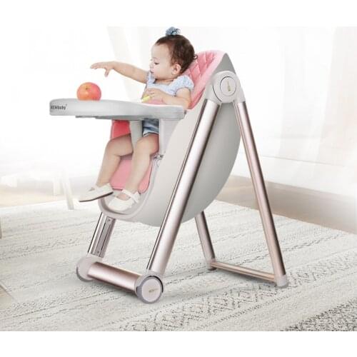 Aluminium Alloy Luxury Safety Foldable Adjustable Mobile Seat Recline Feeding Chair Safety Baby Dining Table Chair Infant Seat